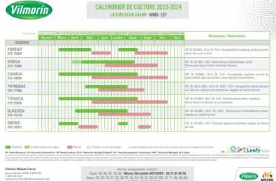 Calendriers laitues plein champ 23-24